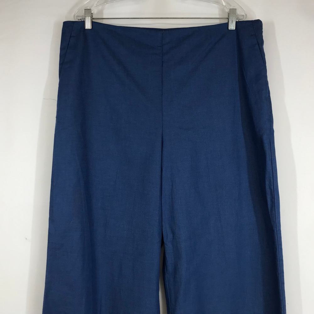 Ann Taylor Blue Wide Leg Trousers Side Zip Career Pants Size 18 32605013 - Picture 2 of 9